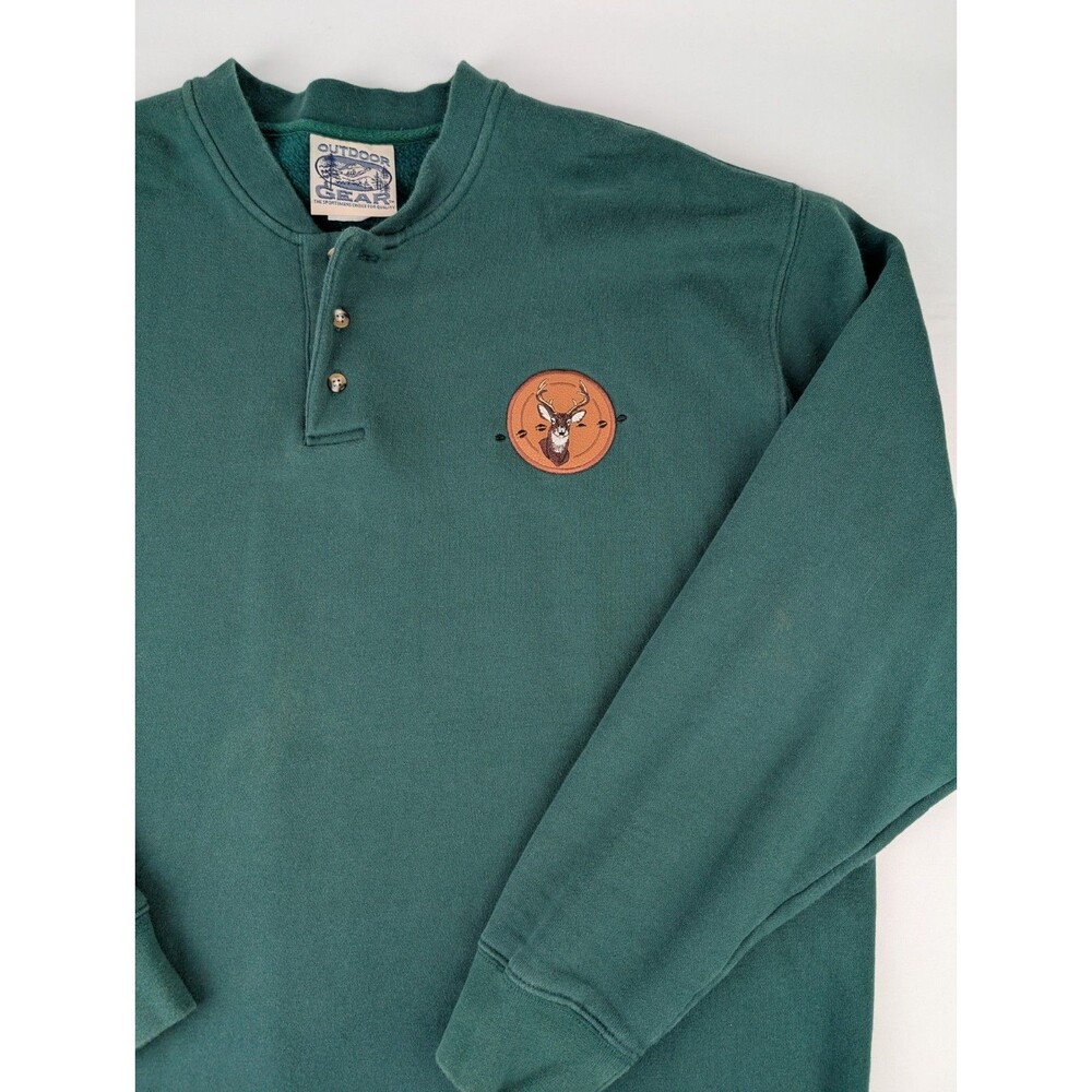 Men's XL Outdoor Gear Shirt Green Hunting Button Up Long Sleeve Deer Tracks